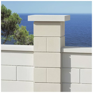 KIT 2 PILIERS LISSE 170x40x40 CM BLANC AVEC CHAPEAUX PLATS 50x50 CM KIT 2 PILIERS LISSE 170x40x40 CM BLANC AVEC CHAPEAUX PLATS 50x50 CM